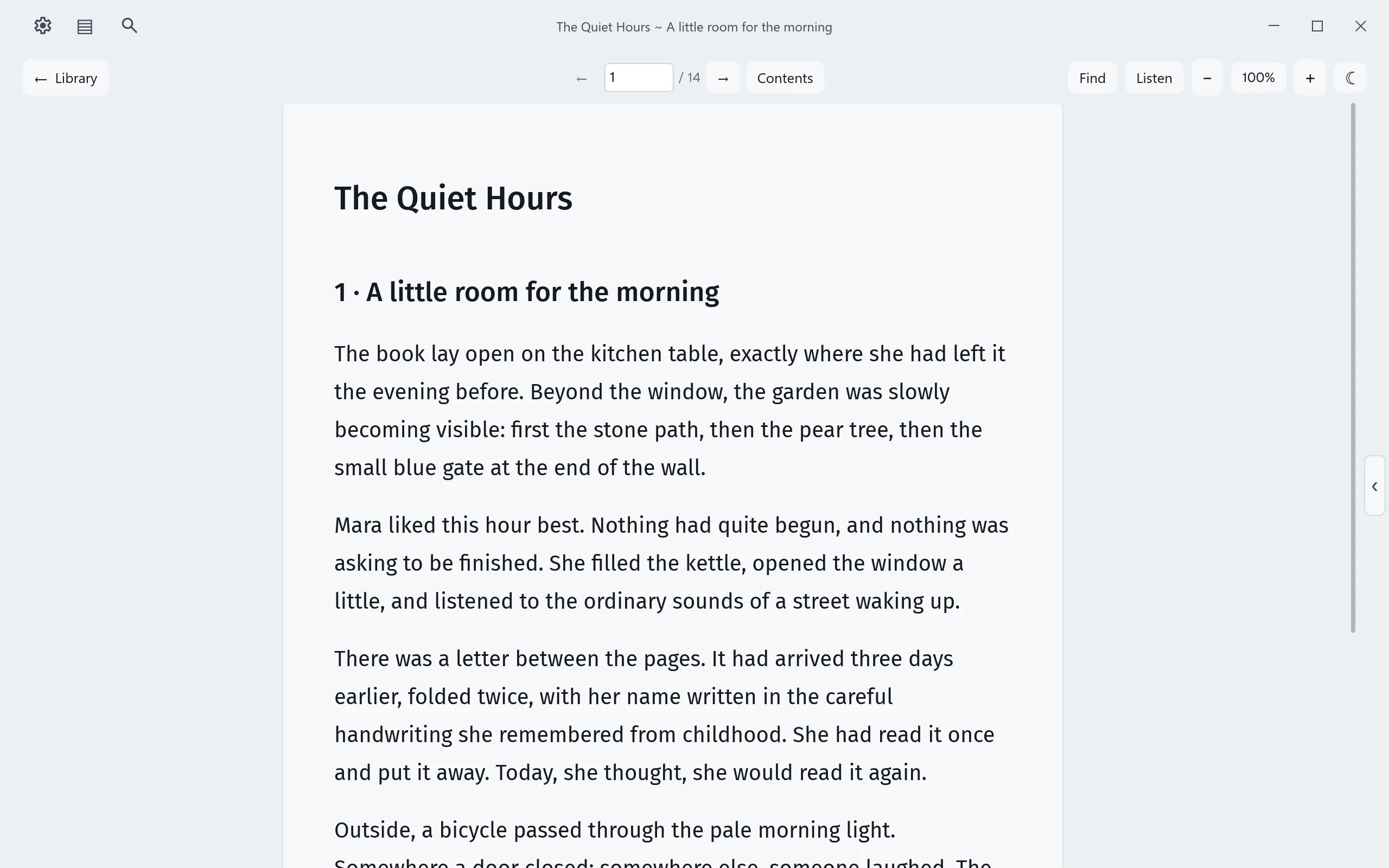 The Clear reading theme