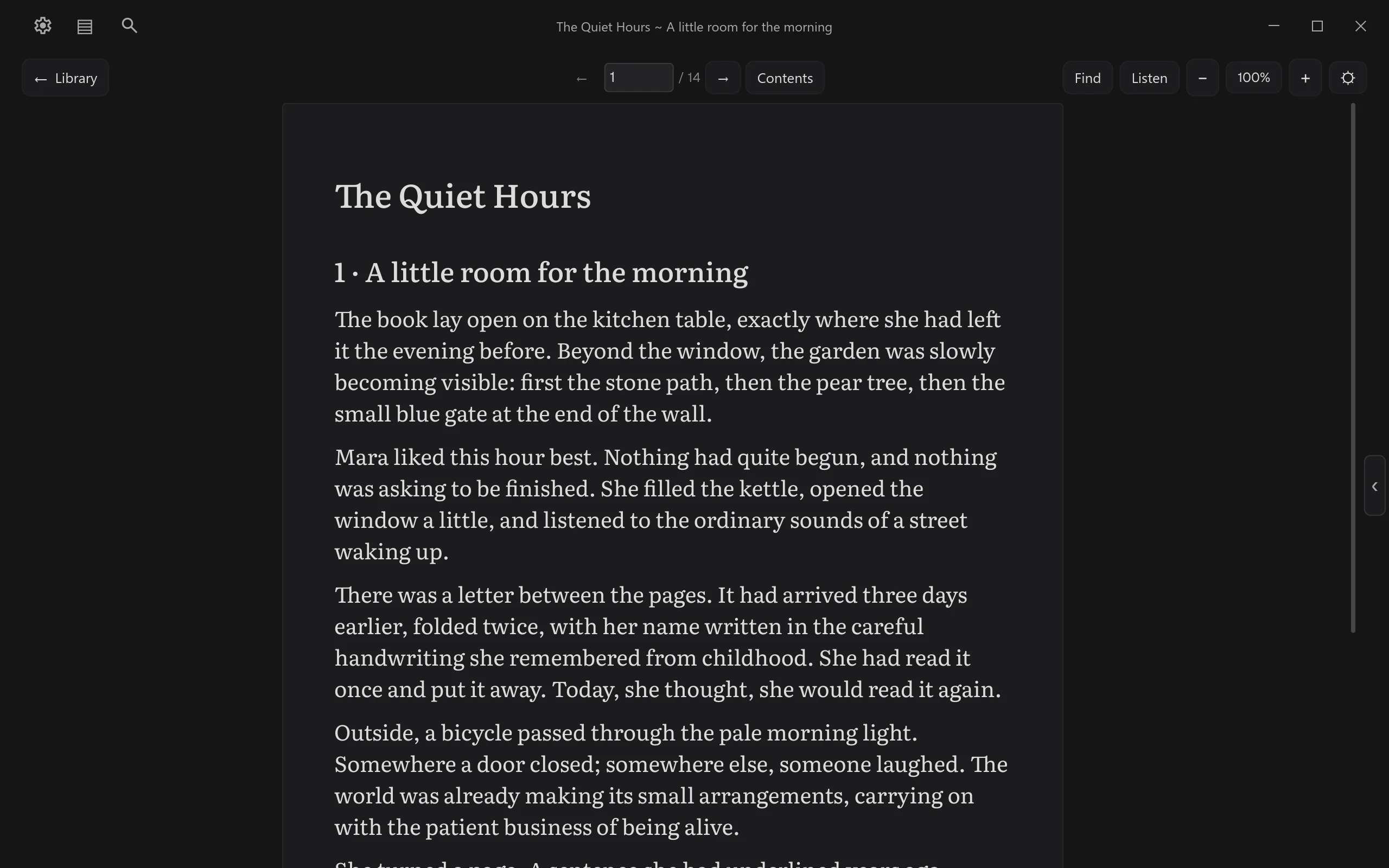 The Compact reading theme
