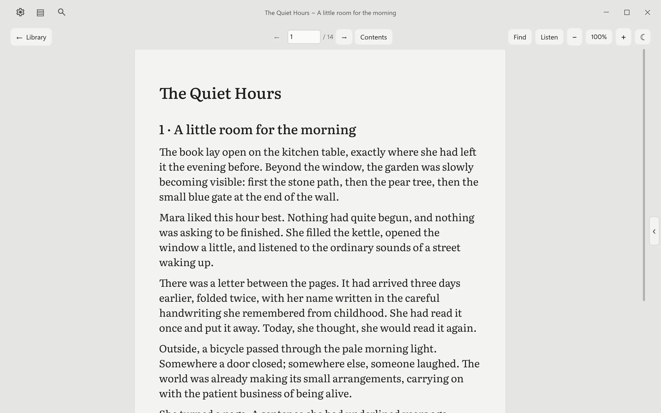 The Compact reading theme